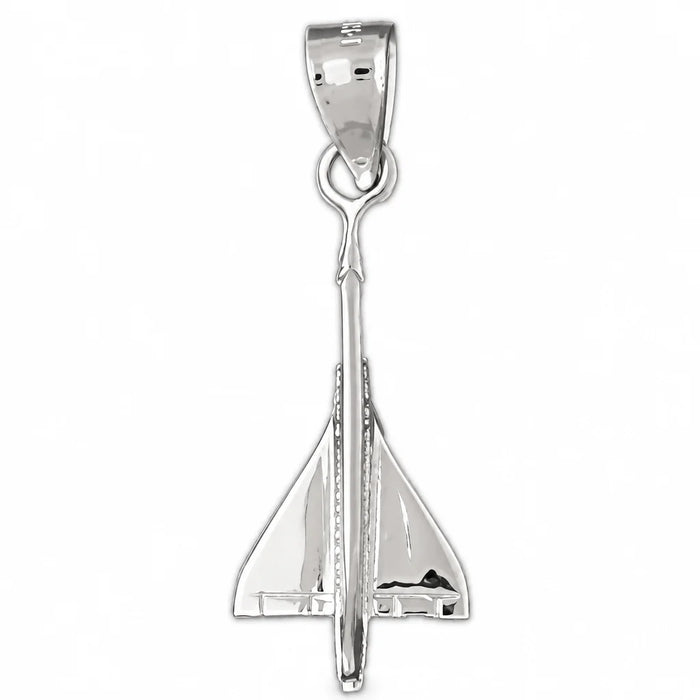 Airplane Charm Pendant 14k Gold (1.1 Grams) White Gold 14k