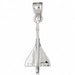 Airplane Charm Pendant 14k Gold (1.1 Grams) White Gold 14k