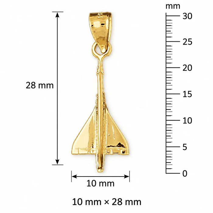 Airplane Charm Pendant 14k Gold (1.1 Grams) Yellow Gold 14k