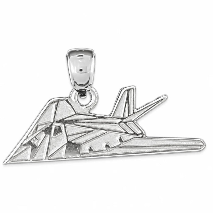 Airplane Charm Pendant 14k Gold (1.7 Grams) White Gold 14k