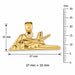 Airplane Charm Pendant 14k Gold (1.7 Grams) Yellow Gold 14k