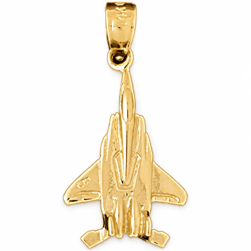 Airplane Charm Pendant 14k Gold Yellow Gold 14k