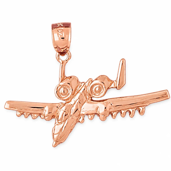 Airplane Charm Pendant 14k Gold (2.5 Grams) Rose Gold 14k