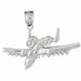 Airplane Charm Pendant 14k Gold (2.5 Grams) White Gold 14k
