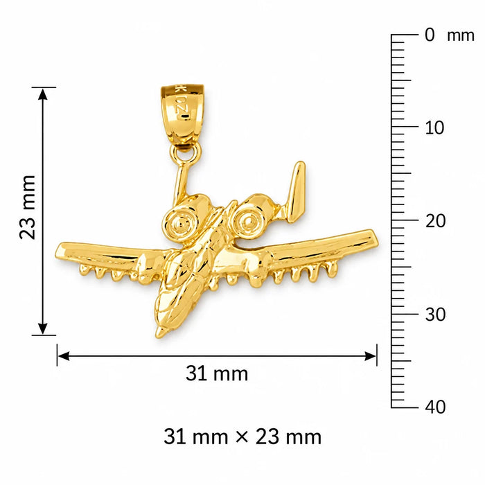 Airplane Charm Pendant 14k Gold (2.5 Grams) Yellow Gold 14k