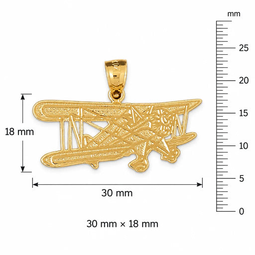 Airplane Charm Pendant 14k Gold (2.6 Grams) Yellow Gold 14k