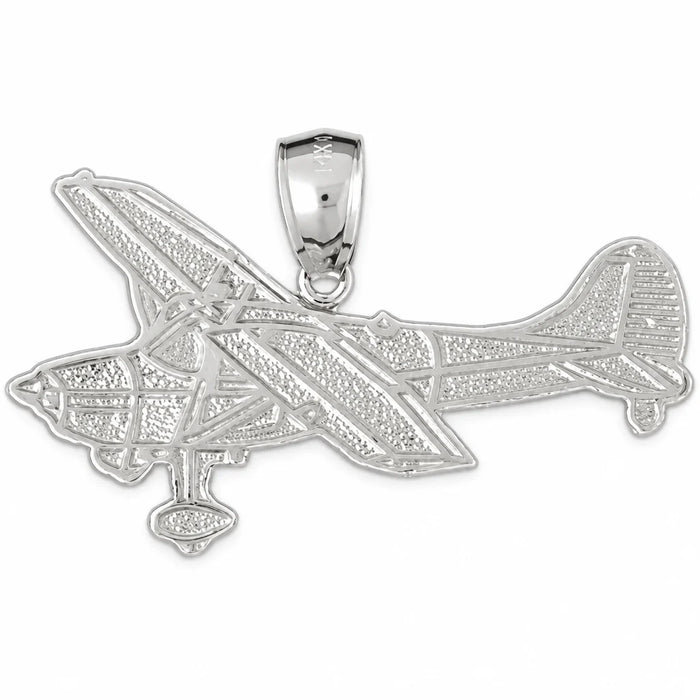 Airplane Charm Pendant 14k Gold (4.1 Grams) White Gold 14k