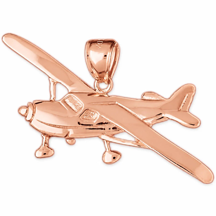 Airplane Charm Pendant 14k Gold Rose Gold 14k