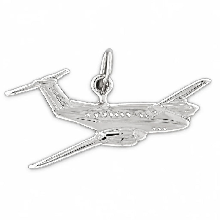 Airplane Jet Charm Pendant 14k Gold (0.8 Grams) White Gold 14k
