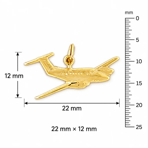 Airplane Jet Charm Pendant 14k Gold (0.8 Grams) Yellow Gold 14k
