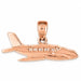 Airplane Jet Charm Pendant 14k Gold (1.4 Grams) Rose Gold 14k