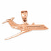 Airplane Jet Charm Pendant 14k Gold (1.6 Grams) Rose Gold 14k