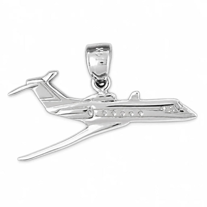 Airplane Jet Charm Pendant 14k Gold (1.6 Grams) White Gold 14k