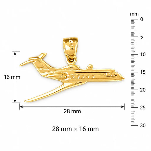 Airplane Jet Charm Pendant 14k Gold (1.6 Grams) Yellow Gold 14k