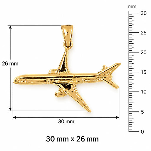 Airplane Jet Charm Pendant 14k Gold (2 Grams) Yellow Gold 14k