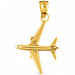 Airplane Jet Charm Pendant 14k Gold Yellow Gold 14k