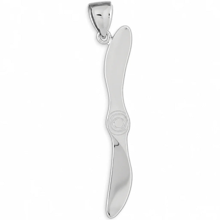 Airplane Propeller Charm Pendant 14k Gold (1.5 Grams) White Gold 14k