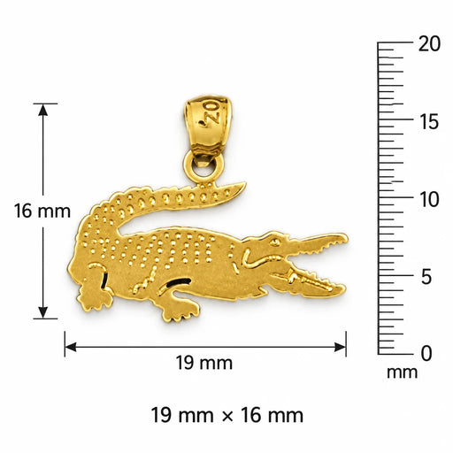Alligator Crocodile Charm Pendant 14k Gold (0.8 Grams) Yellow Gold 14k