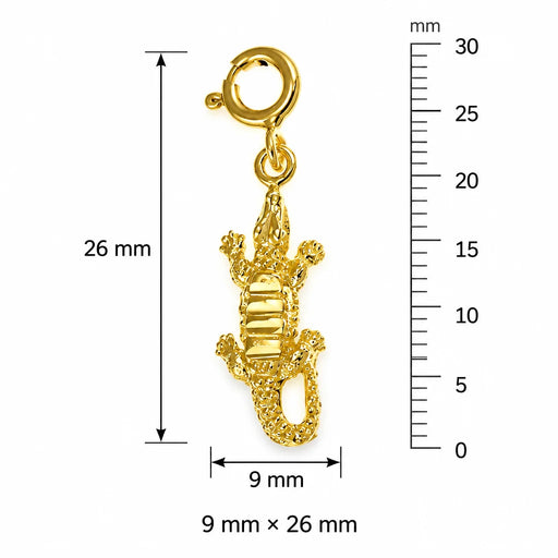 Alligator Crocodile Charm Pendant 14k Gold (1.4 Grams) Yellow Gold 14k