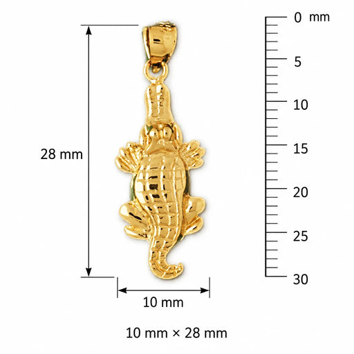 Alligator Crocodile Charm Pendant 14k Gold (1.5 Grams) Yellow Gold 14k