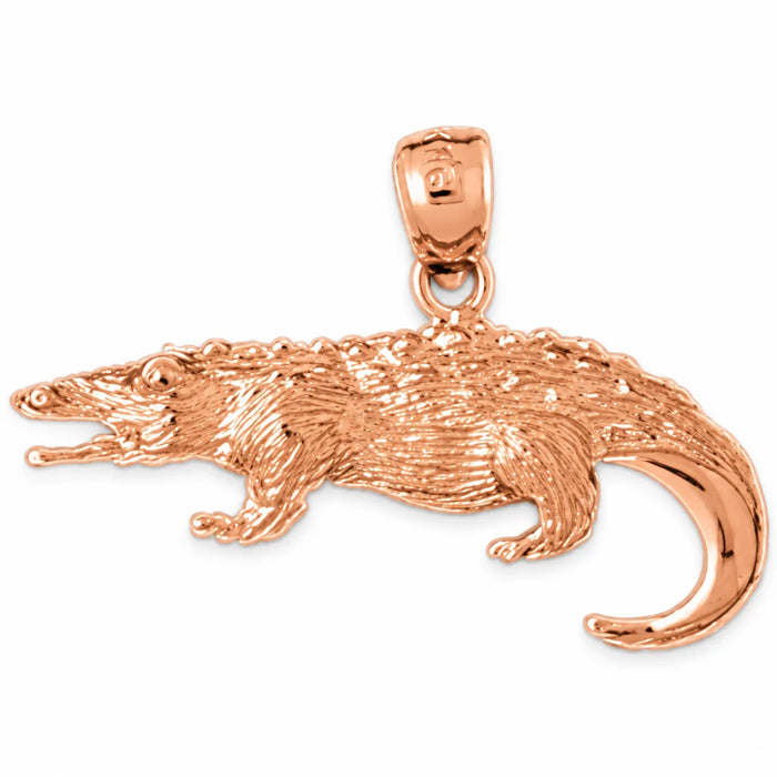 Alligator Crocodile Charm Pendant 14k Gold (2 Grams) Rose Gold 14k