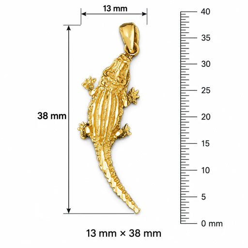Alligator Crocodile Charm Pendant 14k Gold (3.2 Grams) Yellow Gold 14k