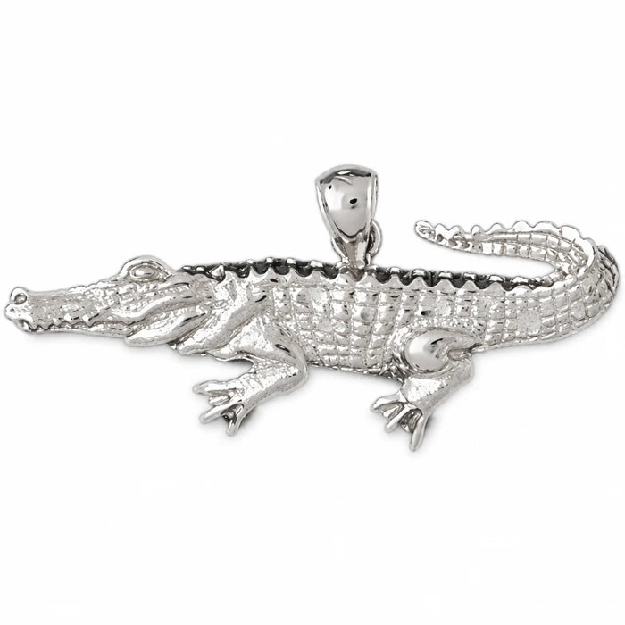 Alligator Crocodile Charm Pendant 14k Gold (3.3 Grams) White Gold 14k