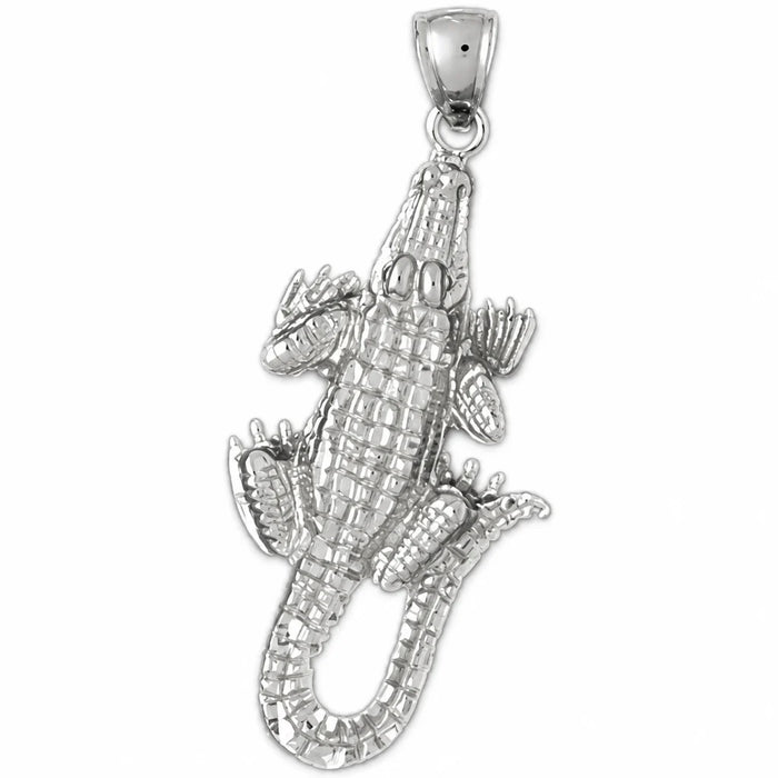 Alligator Crocodile Charm Pendant 14k Gold (3.5 Grams) White Gold 14k