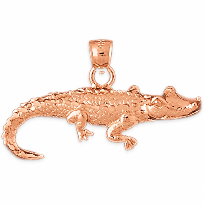Alligator Crocodile Charm Pendant 14k Gold (3 Grams) Rose Gold 14k