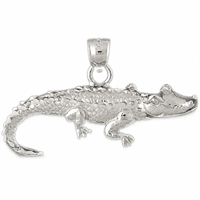 Alligator Crocodile Charm Pendant 14k Gold (3 Grams) White Gold 14k