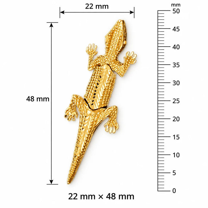 Alligator Crocodile Charm Pendant 14k Gold (5.8 Grams) Yellow Gold 14k