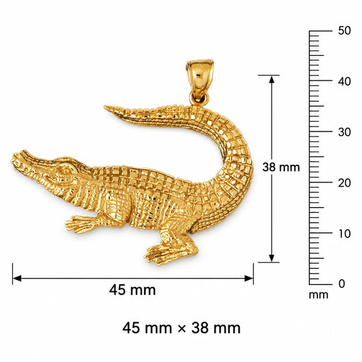 Alligator Crocodile Charm Pendant 14k Gold (6.2 Grams) Yellow Gold 14k