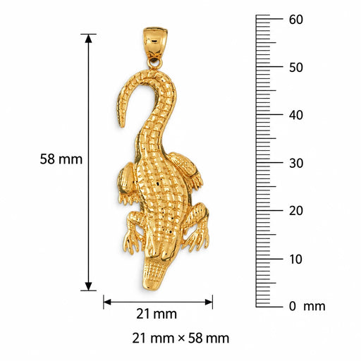 Alligator Crocodile Charm Pendant 14k Gold (6.6 Grams) Yellow Gold 14k