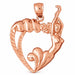 Angel Heart Charm Pendant 14k Gold (2.5 Grams) Rose Gold 14k