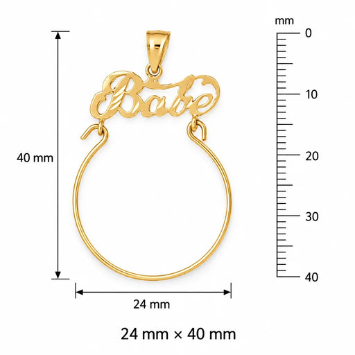 Babe Charm Holder Charm Pendant 14k Gold Yellow Gold 14k