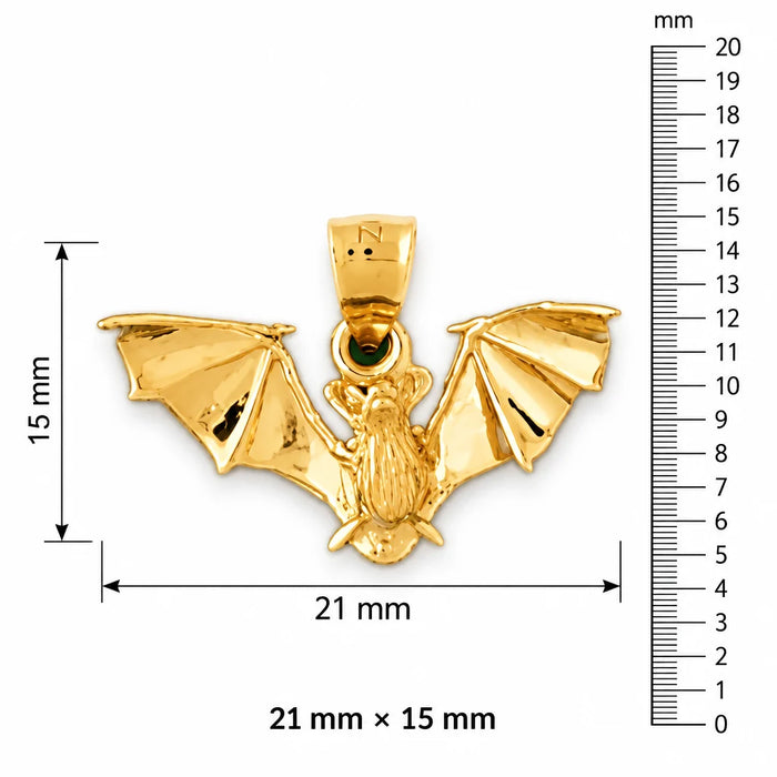 Bat Charm Pendant 14k Gold (2.1 Grams) Yellow Gold 14k