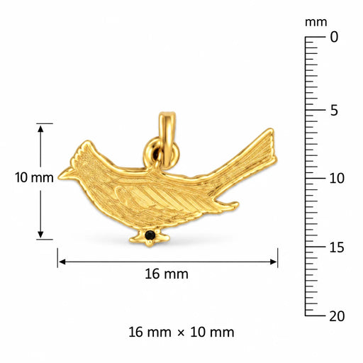 Bird Charm Pendant 14k Gold (0.5 Grams) Yellow Gold 14k