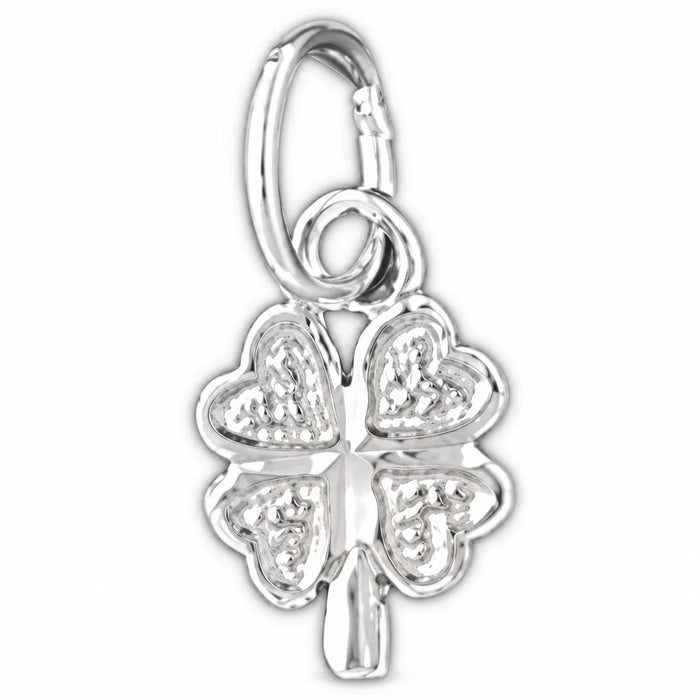 Black Club Suit Charm Pendant 14k Gold (0.4 Grams) White Gold 14k