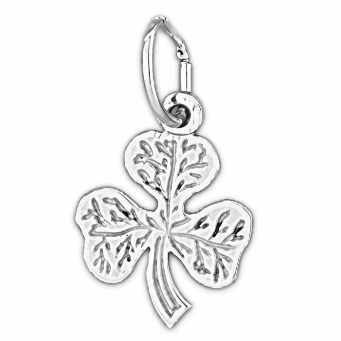 Black Club Suit Charm Pendant 14k Gold (0.5 Grams) White Gold 14k
