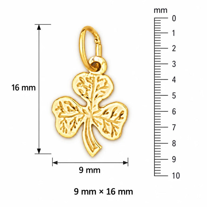 Black Club Suit Charm Pendant 14k Gold (0.5 Grams) Yellow Gold 14k