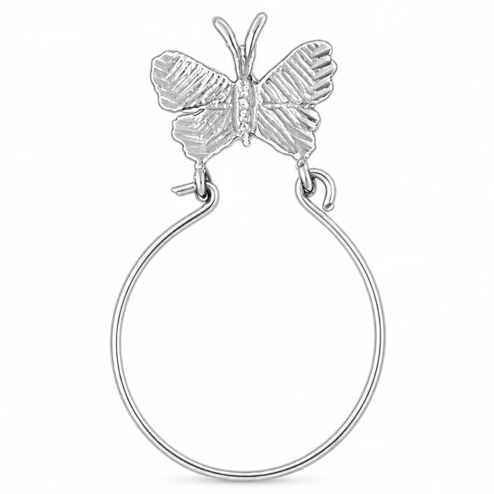 Butterfly Charm Holder Charm Pendant 14k Gold (1.6 Grams) White Gold 14k