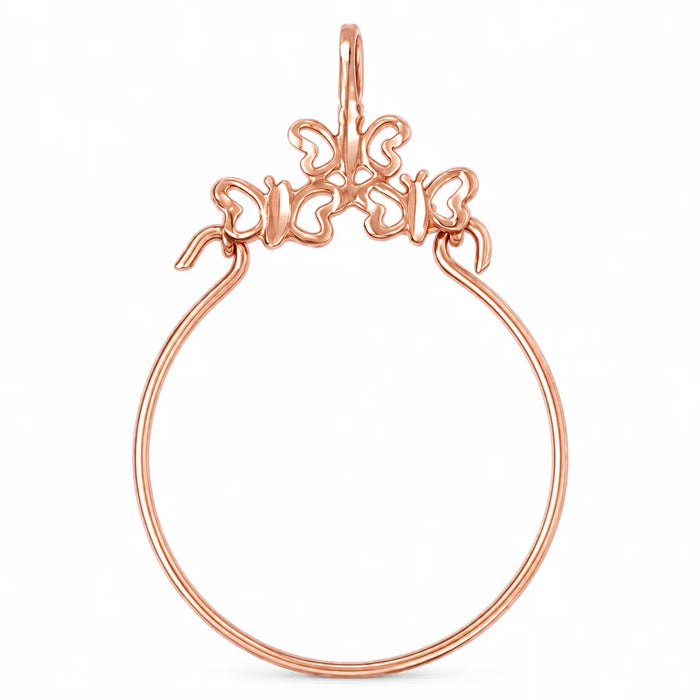 Butterfly Charm Holder Charm Pendant 14k Gold (1 Gram) Rose Gold 14k
