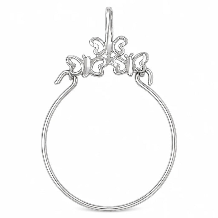 Butterfly Charm Holder Charm Pendant 14k Gold (1 Gram) White Gold 14k