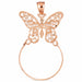 Butterfly Charm Holder Charm Pendant 14k Gold (3.9 Grams) Rose Gold 14k
