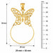 Butterfly Charm Holder Charm Pendant 14k Gold (3.9 Grams) Yellow Gold 14k