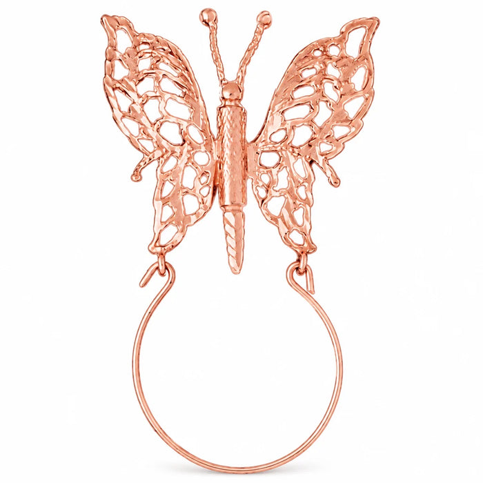 Butterfly Charm Holder Charm Pendant 14k Gold (6.5 Grams) Rose Gold 14k