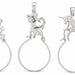 Cat Charm Holder Charm Pendant 14k Gold White Gold 14k