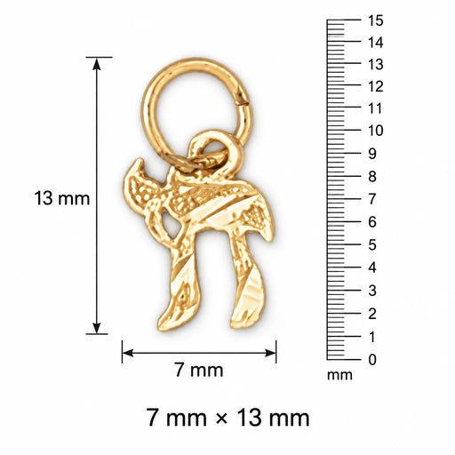 Chai Charm Pendant 14k Gold (0.4 Grams) Yellow Gold 14k
