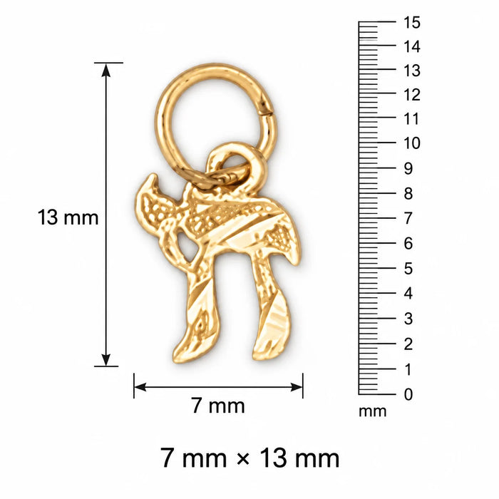 Chai Charm Pendant 14k Gold (0.4 Grams) Yellow Gold 14k