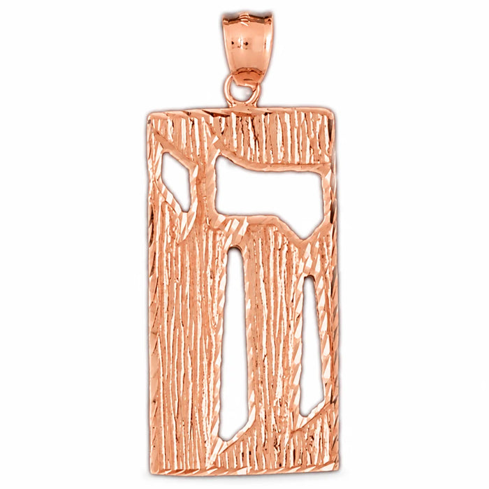 Chai Charm Pendant 14k Gold (8.4 Grams) Rose Gold 14k